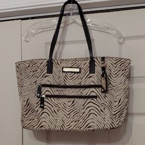 Calvin Klein Black and Tan Zebra Tote